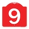 Signmission Designer Series Sign-Sign W/ Number 9, Red & White Aluminum Sign, 18" x 18", RW-1818-22899 A-DES-RW-1818-22899 - alternate 1